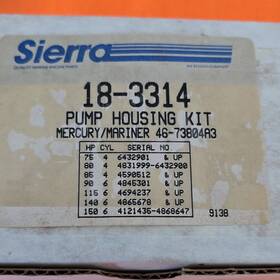 18-3314 Sierra Pump Housing Kit Mercury/mariner New Old Stock