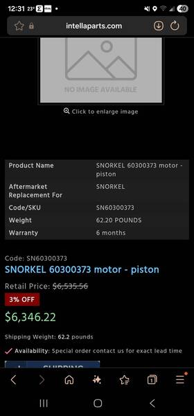 60300373 Snorkle Motor Piston