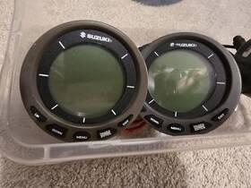 102030 Suzuki Inch Marine Gauge Set 3 X Oem Round Instruments Good Condition