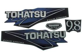 3v2878014 Tohatsu Decal Set Mfs9.8a3 Aqua Marine Blue Oem New