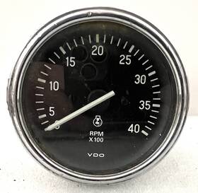 333-403 Vdo Tachometer 3-3/8. 85mm0 To 4 000 Rpm X 100 Guage Black Chrome Marine Older