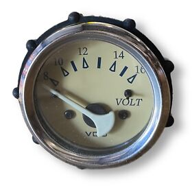 332-12289 Vdo Cockpit Marine Voltmeter 2 1/6 12v Scale 8-16v Teak