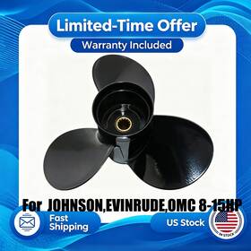 2111-093-13 Vf 9 1/4x13 Boat Outboard Propeller For Brp Johnson Evinrude Omc 8/9.9/15 Hp 13 T