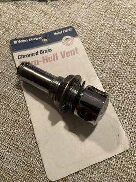 138792 West Marine Gas Fuel Water Tank Vent Thru Hull Chrome Brass Boat