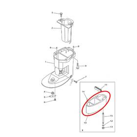 69g-45211-20-8d Yamaha Marine New Oem Outboard Upper Casing Extension