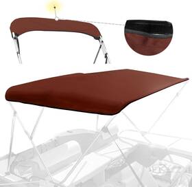 79-84w Yimsting 3 Bow Bimini Top Canvas 6ftl 79 Inch -84 W Burgundy Waterproof Zipper Sleeves