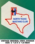 North Texas Mustang Club - Vintage Original Vinyl Decal Sticker 90'S. Fixed Price $9.53.