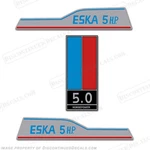 Fits Eska 5HP Outboard Motor Engine Decal Kit. Fixed Price $64.95.