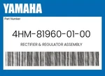 Yamaha Genuine Rectifier & Regulator Assembly 4HM-81960-01-00. Fixed Price $94.39.