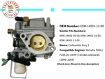 For Yamaha 65W-14901-12-00 Carburetor Assy Outboard 65W-14901-10 65W-14901-00. Fixed Price $107.87.