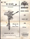 Vintage 1977 Clinton Outboard Motor K-550 5.5 Hp Owners & Parts Manual (421). Fixed Price $25.29.