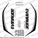 Fits Evinrude 225HP High Output G2 E-tec Decal Kit (silver / Black) 2014-2019. Fixed Price $144.95.