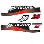Mercury 25 Hp Stroke Outboard 1999-2006 Year Red Decal Sticker Set. Fixed Price $29.26.