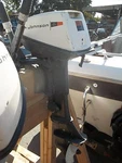 Johnson 6HP Engine Cover And Latch 0384341. Fixed Price $75.00.