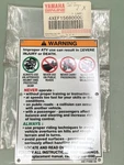 Yamaha BVG-F1568-00-00 Label, Warning New Genuine. Fixed Price $31.70.