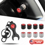 4X Hex Red Car Tire Wheel Air Stem Dust Valve Caps Cover & Keychain Fit Honda. Fixed Price $9.99.