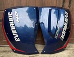 Evinrude E-tec G2 250HP Oputboard Side Cowl Covers 0285883 0285878 Orbital Blue. Fixed Price $300.00.
