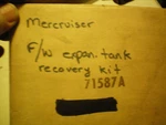 Quicksilver Mercury #71587A Expansion Tank, Free Freight. Fixed Price $39.95.