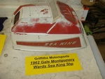1962 Montgomery Ward Gale Sea King 5HP Outboard Five Hood Engine Cover Cowl. Fixed Price $110.00.