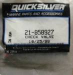 21-858927 Mercury Mercruiser Quicksilver Check Valve. Fixed Price $17.00.