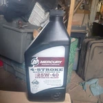 Mercury Marine Synthetic Blend 4-STROKE (25W-40) Engine Oil Quart 92-8M0078629. Fixed Price $10.00.