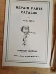 Vintage Repair Parts Catalog Johnson Motors SD-10, Sea Horse 45.300-653. Fixed Price $17.95.