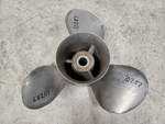14" X 19P Mercury Stainless Propeller, 48-88440-19, Needs Work, 4.75", P10287. Fixed Price $25.00.