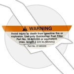 Mercury Marine Quicksilver Warning Decal 37-805349. Fixed Price $12.99.