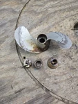 Antique 1940-41 Evinrude Zephyr 4362 5.4HP Outboard Motor Propeller & Nut. Fixed Price $14.00.