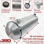 Universal 12''X38'' 18.3 Gallon 1/4 Npt Spun Aluminum Gas Tank Fuel W/gauge. Fixed Price $291.00.