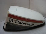 387883 Engine Cowl 1977 Johnson 15HP 2 Cylinder Model #15R77M. Fixed Price $129.97.