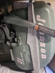 10HP 1955 Johnson Long Shaft Boat Motor And Tank. Fixed Price $425.00.
