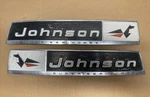 Johnson Super Sea-horse Outboard Cowl Emblems. Great Condition. 1966 V4 60HP. Fixed Price $32.50.