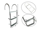 #marine Boat Aluminum White Polyethylene Swim Boarding Step Ladder Hook 35X15". Fixed Price $69.95.