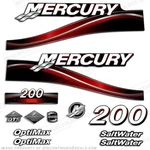 Fits Mercury 200HP Optimax 2005 Outboard Kit, 225 250 Decals Blue Or Red. Fixed Price $119.95.