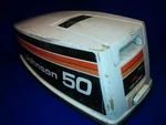 0386829 Cover Hood Cowling Lid Johnson Evinrude 50HP. Fixed Price $289.00.