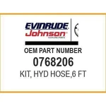 Evinrude Kit, Hyd HOSE,6 Ft 0768206 Oem New. Fixed Price $124.62.
