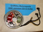 1956 Johnson CD-13 CD12 5.5HP Outboard Motor Stator Plate Ignition Coil Points. Fixed Price $124.00.