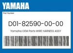 Yamaha Genuine Wire Harness Assy D01-82590-00-00. Fixed Price $281.95.