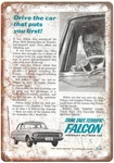 Vintage 1963 Ford Falcon Drive Ad Retro Look Metal Sign A7344. Fixed Price $36.95.