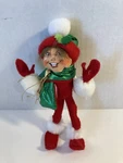Annalee 2011 Red Holiday Twist Elf Christmas Green Doll Cute C1D. Fixed Price $19.74.