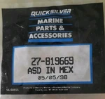 One New 27-819669 Genuine Quicksilver Mercury Thermostat Cover Gasket Oem Part. Fixed Price $15.99.