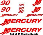 (11PC) Set Of 90 Hp Mercury Outboard Cowling Decal Custom Color Choices. Fixed Price $17.99.