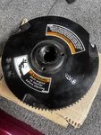 Flywheel Off 94 Mercury Mariner, Two Stroke 125 Outboard Tracker Motor. Fixed Price $275.00.