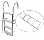 #marine Boat Aluminum White Polyethylene Swim Boarding Step Ladder Hook 46X15". Fixed Price $81.95.
