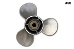 (#50) Quicksilver Stainless Steel Prop 13.75 X Left Hand 48-16319A4-21P. Fixed Price $250.00.