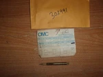 Gernuine Omc Carburetor Needle 0302991 Vintage New Old Stock. Fixed Price $17.00.
