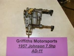 1957 Johnson Seahorse 7.5HP AD11 Carburetor Complete W Adj Knob Dials. Fixed Price $120.00.