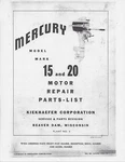 Mercury Mark 15 & 20 Outboard Motor Service Owners Manual. Fixed Price $18.50.