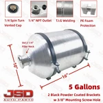 Universal Vertical Fuel Tank 5 Gallon 10X16 Aluminum Spun 1/4 Npt Gas -boat. Fixed Price $153.35.